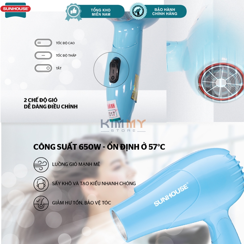 Máy sấy tóc mini du lịch Sunhouse SHD2305 - 650W